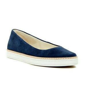 Ugg Kammi Skimmer Navy Blue Suede Flats Leather